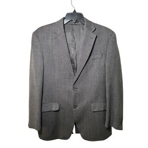 Lauren Ralph Lauren Mens 42L Gray Herringbone Wool Blazer Sport Coat Jacket